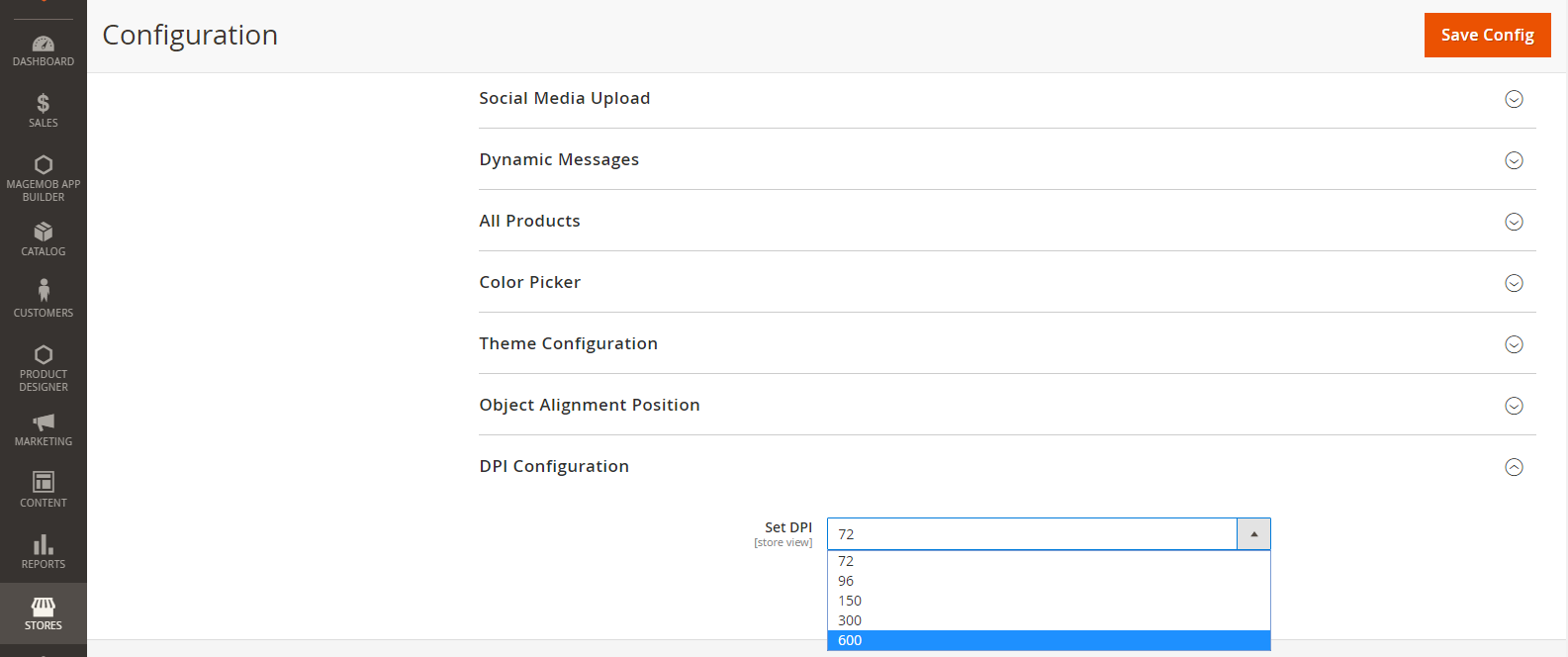 DPI Configuration