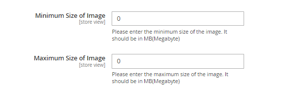 define the minimum and maximum size