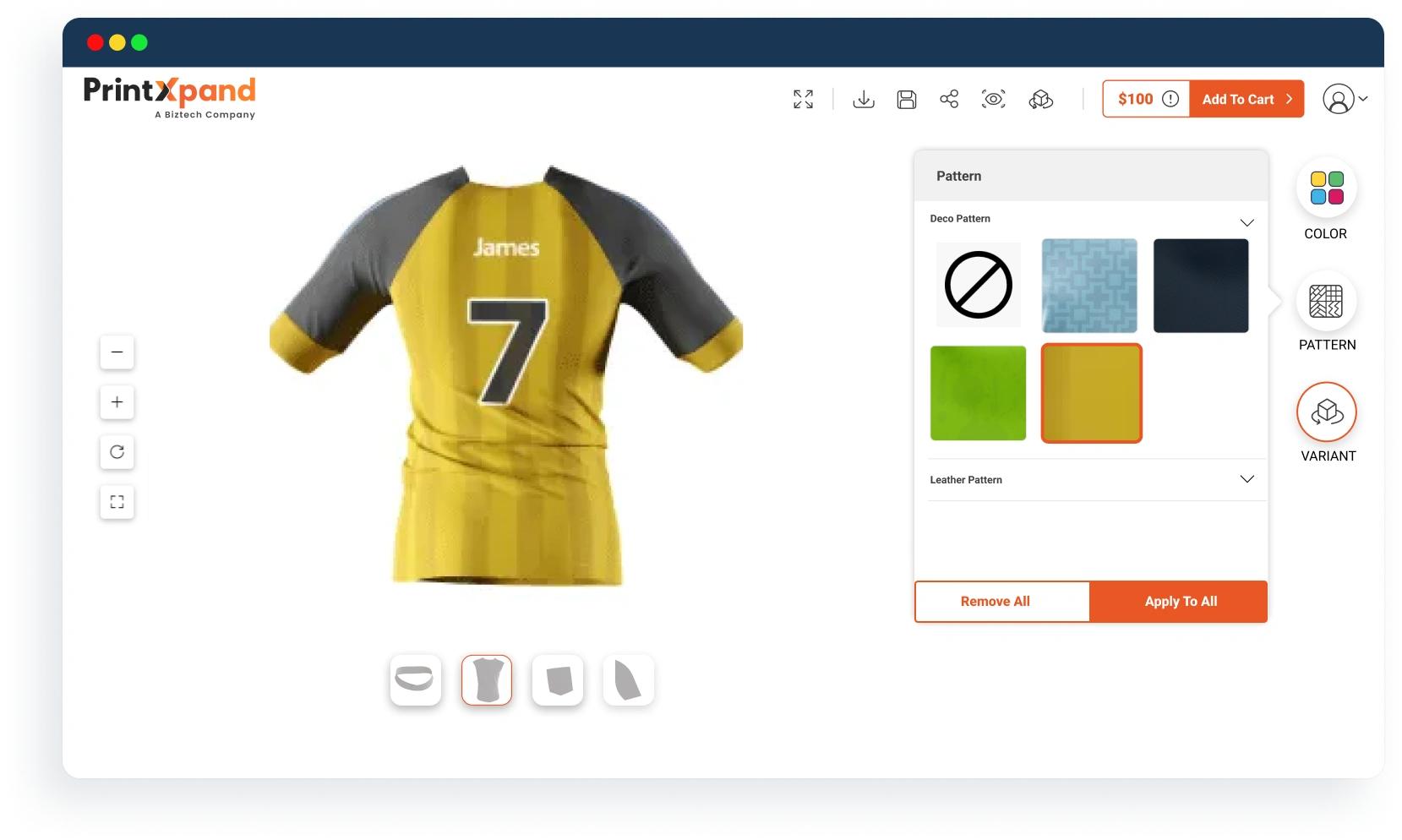 Sports Apparel 3D Configurator