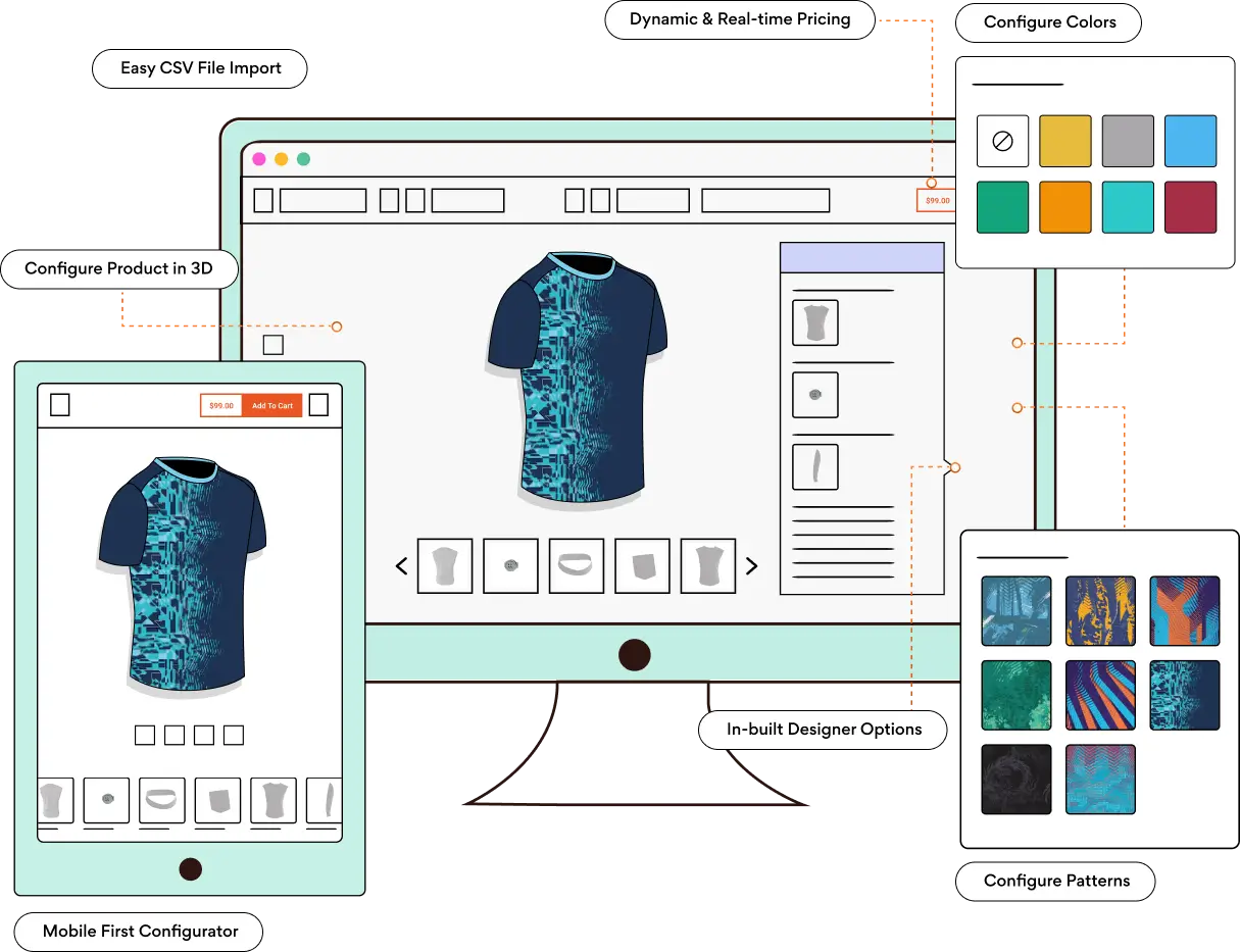 3D T-shirt Configurator For Near-to-Real Shopping Experience